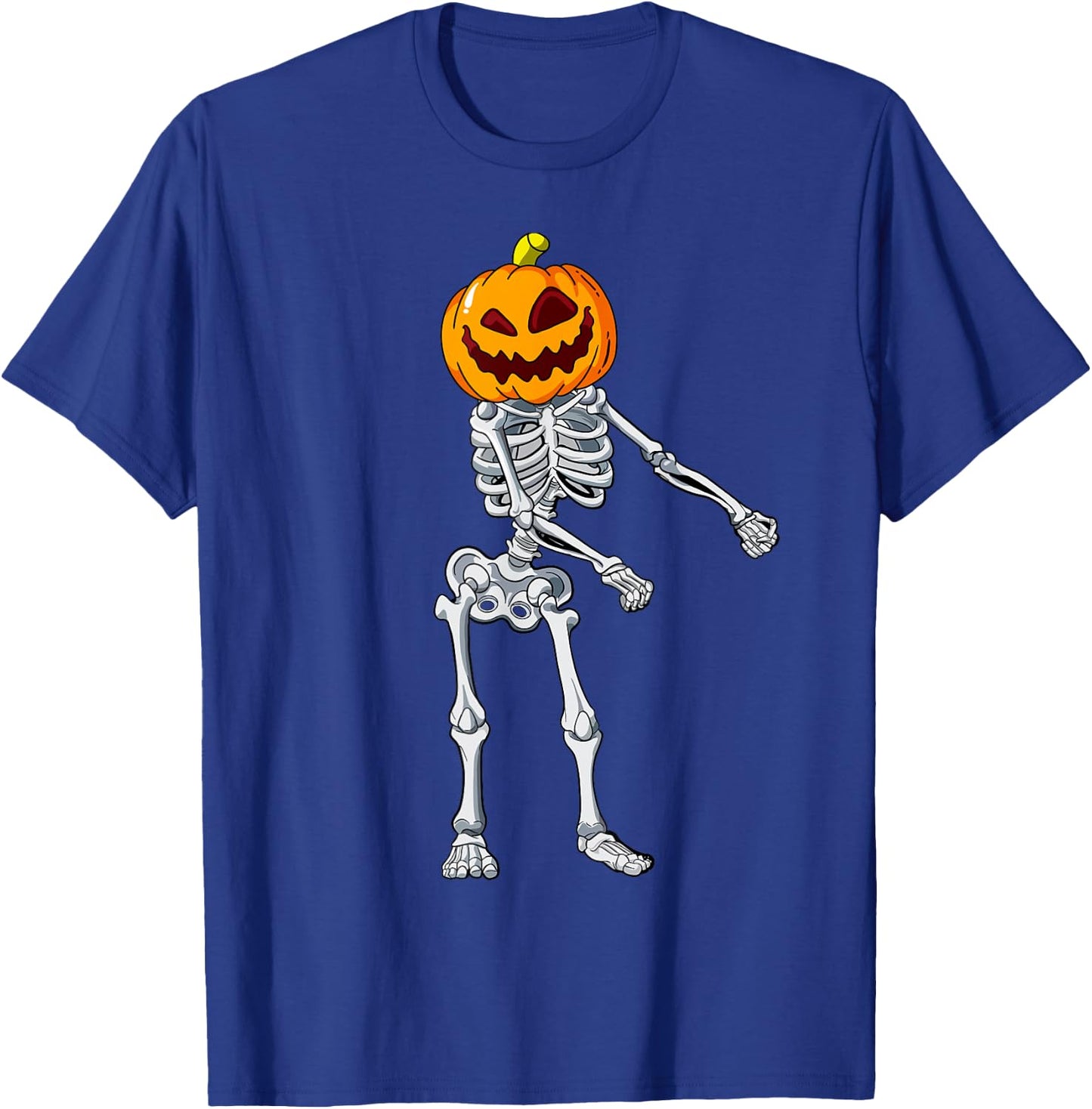 Flossing Pumpkin Head Skeleton Raft Dance Halloween T-Shirt - T-Shirt | Royal