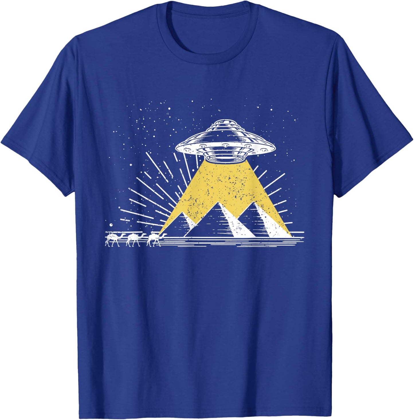 Science Fiction Universe Space Egypt Pyramids UFO T-Shirt - T-Shirt | Royal