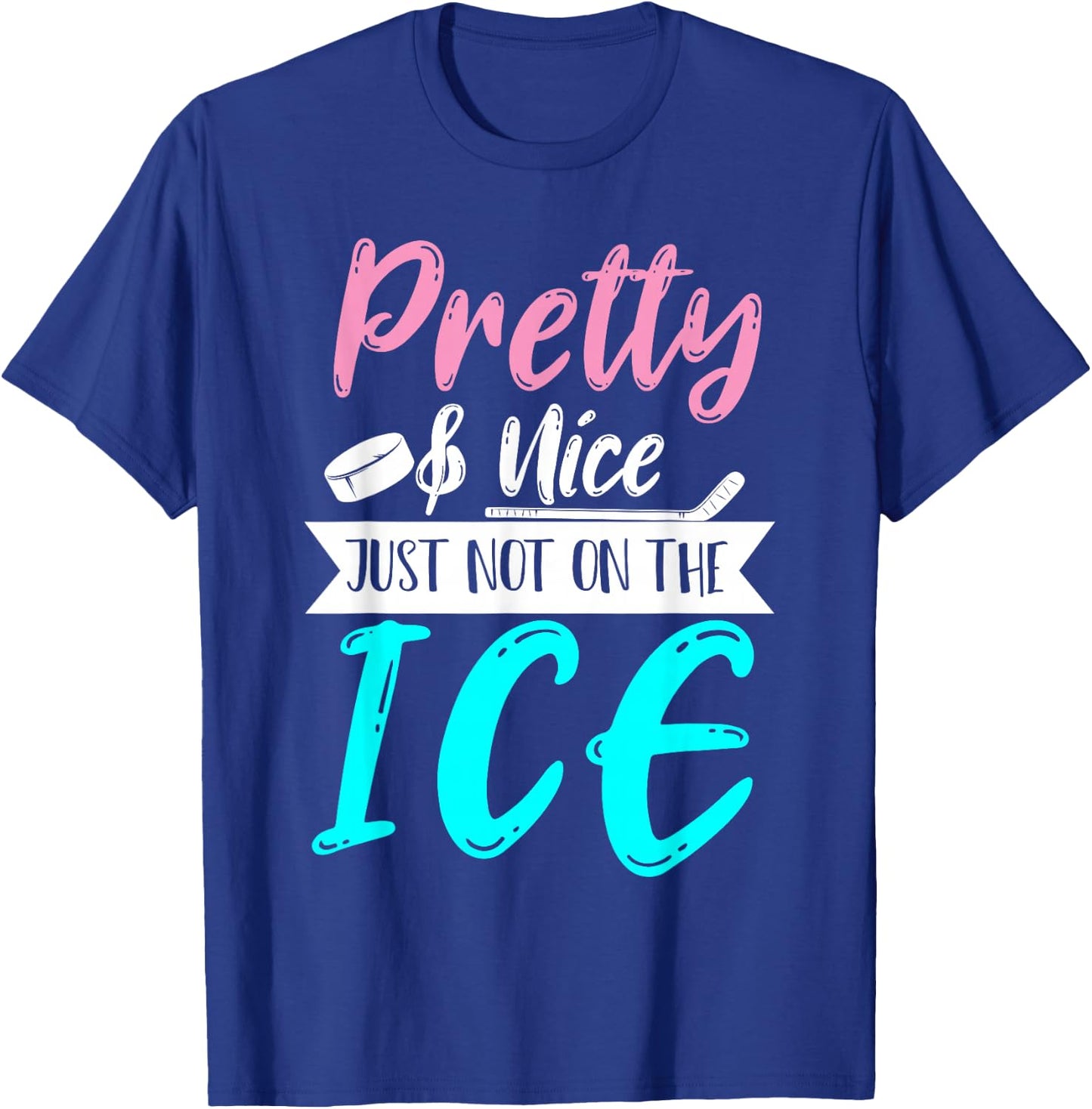 Women Girls Hockey Goalie Hockey Player Funny Ice Hockey T-Shirt - T-Shirt | Royal
