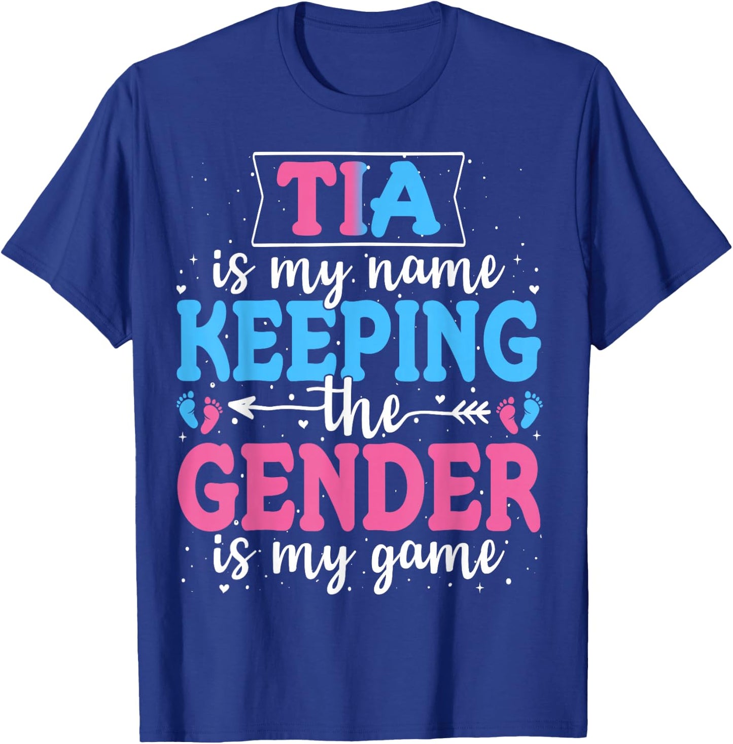 Keeper Of The Gender Tia Baby Announcement Family Party T-Shirt - T-Shirt | Royal