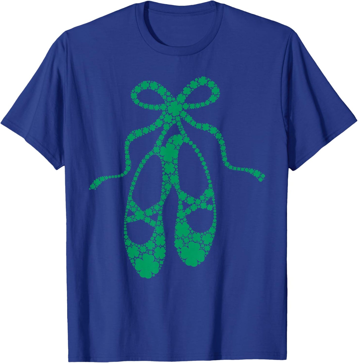 Ballerina Dance Shoes Shamrock Clovers St Patricks Day Girls T-Shirt - T-Shirt | Royal