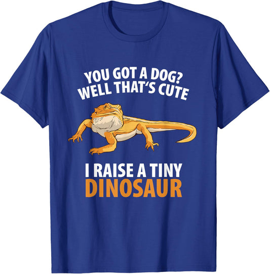 Bearded Dragon Dinosaur Lizard Wildlife -Adults Black Small You Got A Dog Well That's Cute I Raise A Tiny Dinosaur T-Shirt - T-Shirt | Royal