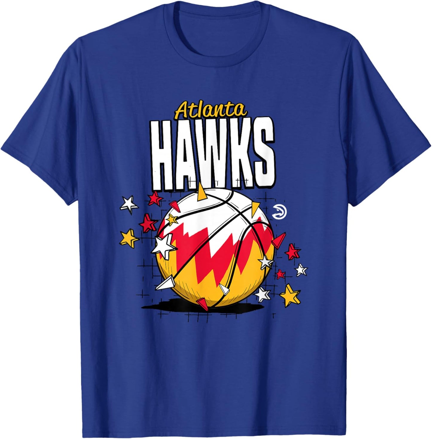 NBA Atlanta Hawks Basketball Doodle Stars T-Shirt - T-Shirt | Royal
