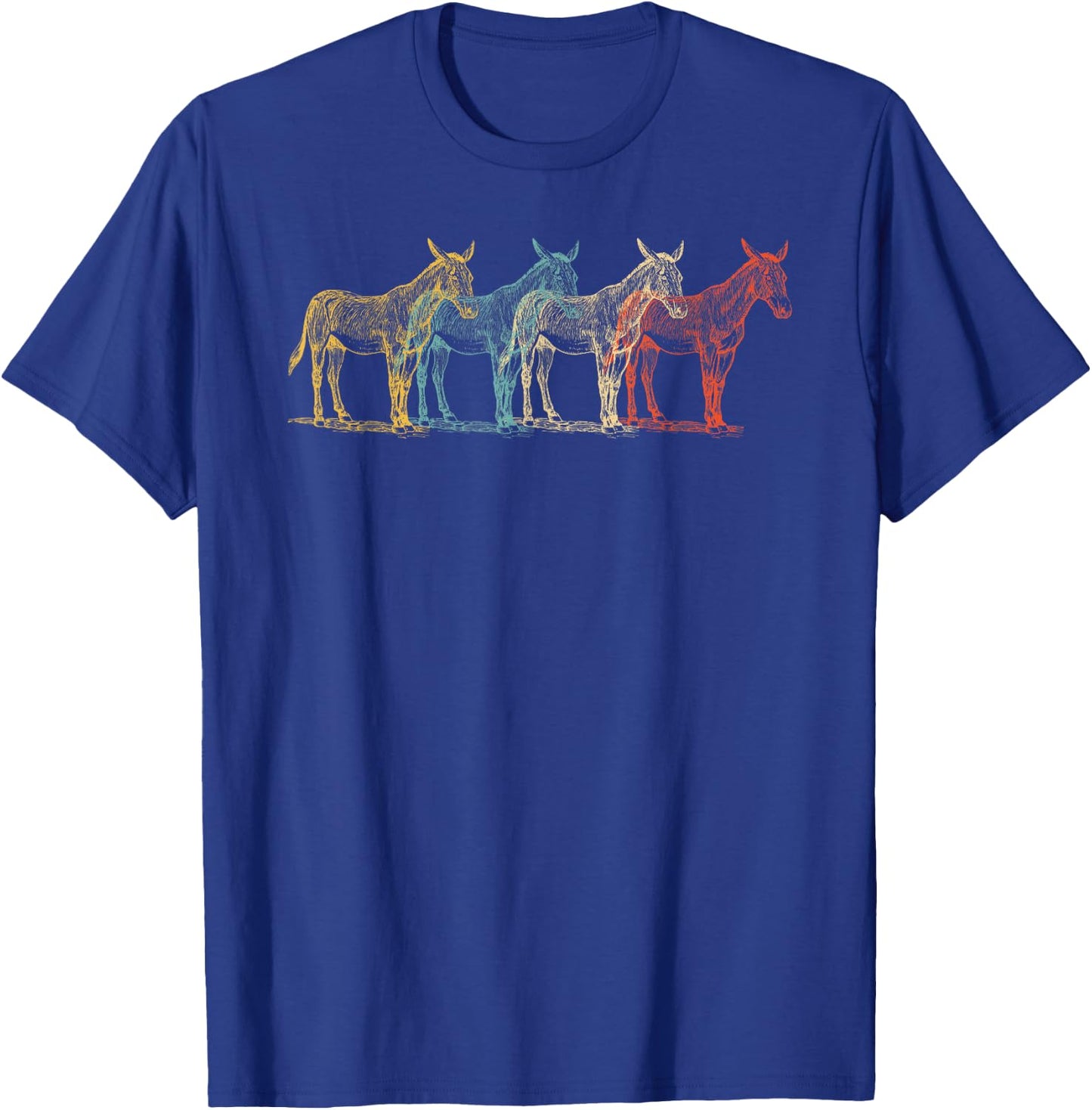 Mule Vintage Retro Donkey Horse Hybrid Lover 60s 70s Gift T-Shirt - T-Shirt | Royal