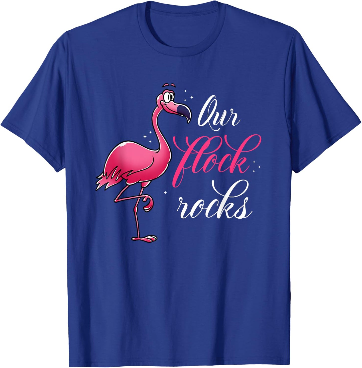 Our Flock Rocks Flamingo T-Shirt - T-Shirt | Royal