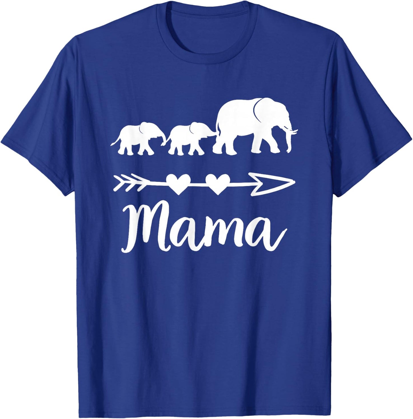 Mama Elephant 2 Babies Kids Mom of Two Cute Mothers Day T-Shirt - T-Shirt | Royal