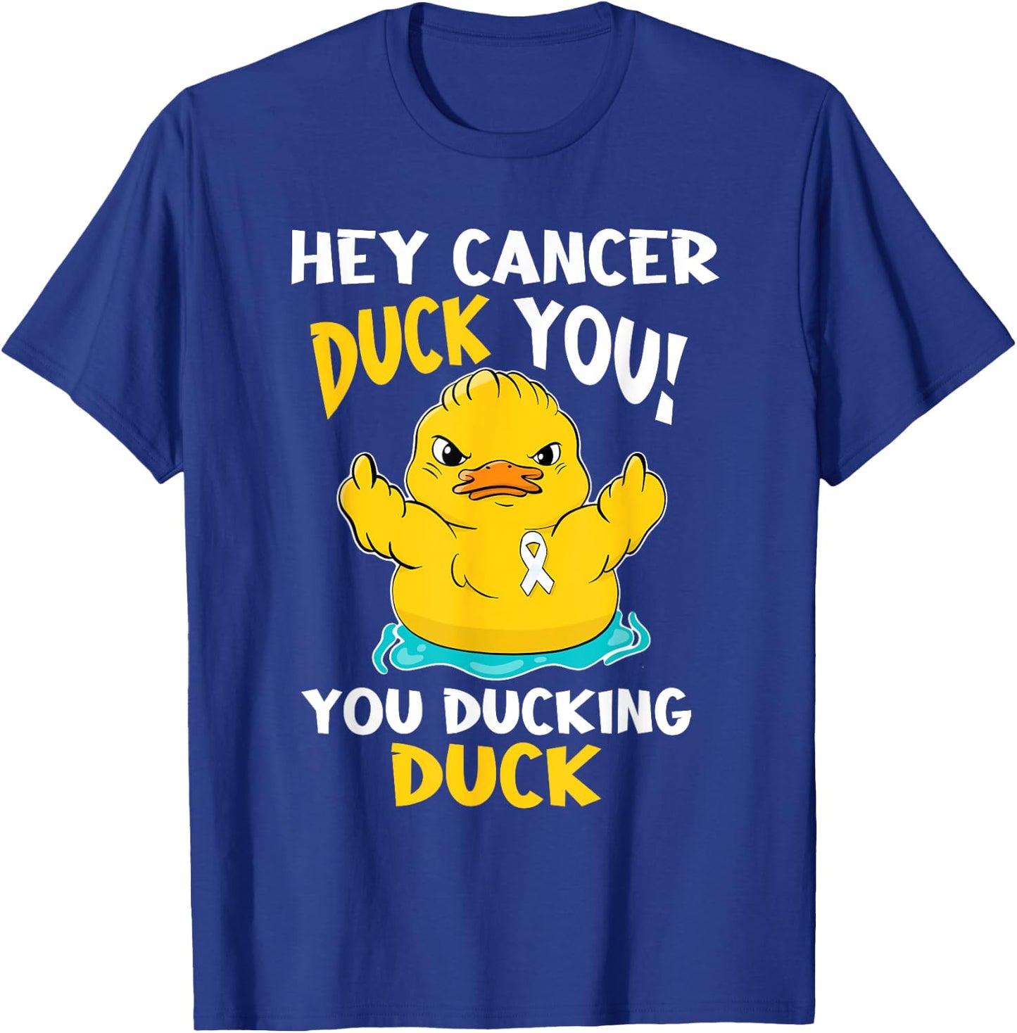 Lung Cancer Warrior Duck Design Together T-Shirt - T-Shirt | Royal
