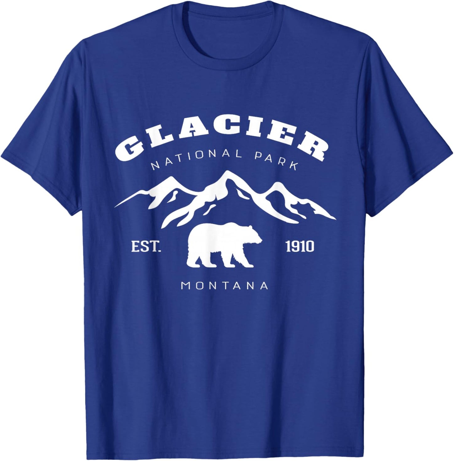 Retro Vintage Glacier National Park for kids Hiking Camping T-Shirt - T-Shirt | Royal