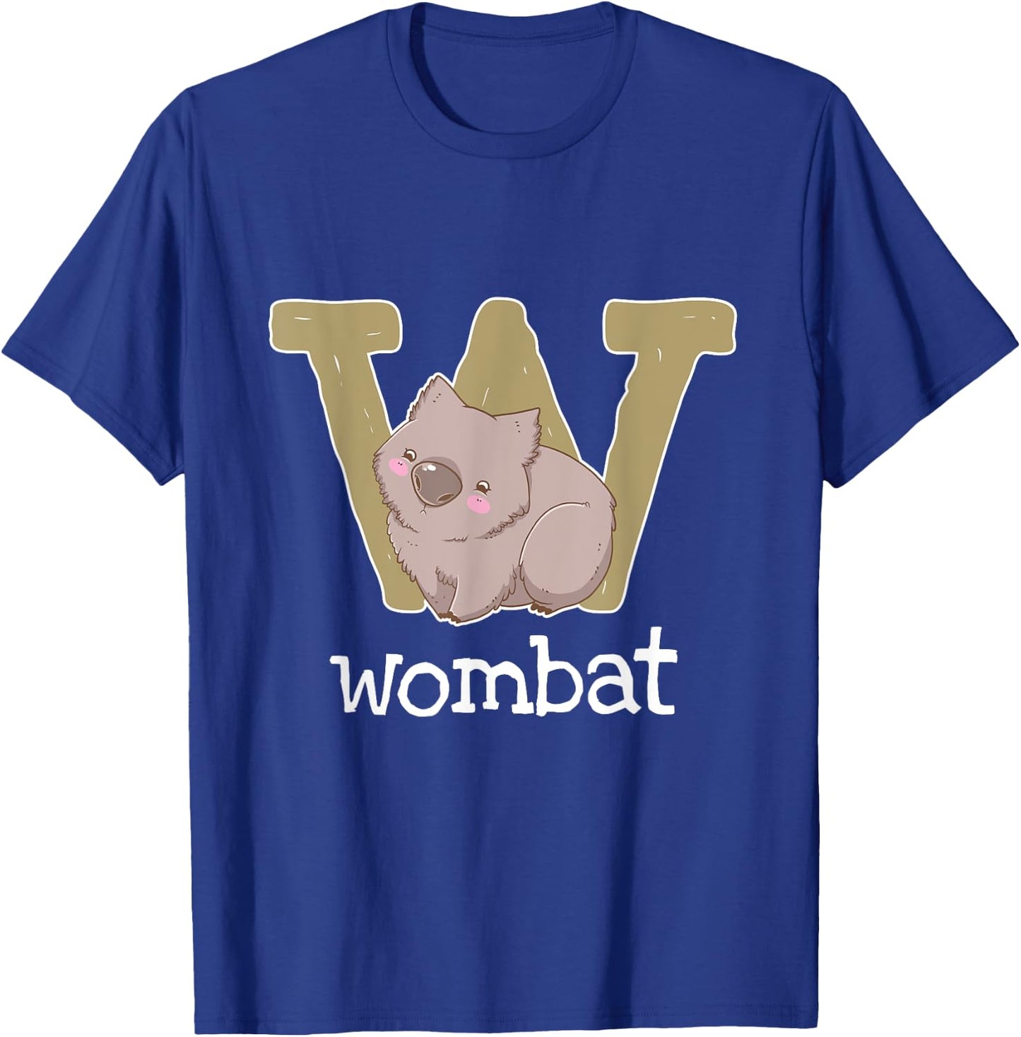 Wombat Alphabet Australia Animals Lover Kids T-Shirt - T-Shirt | Royal