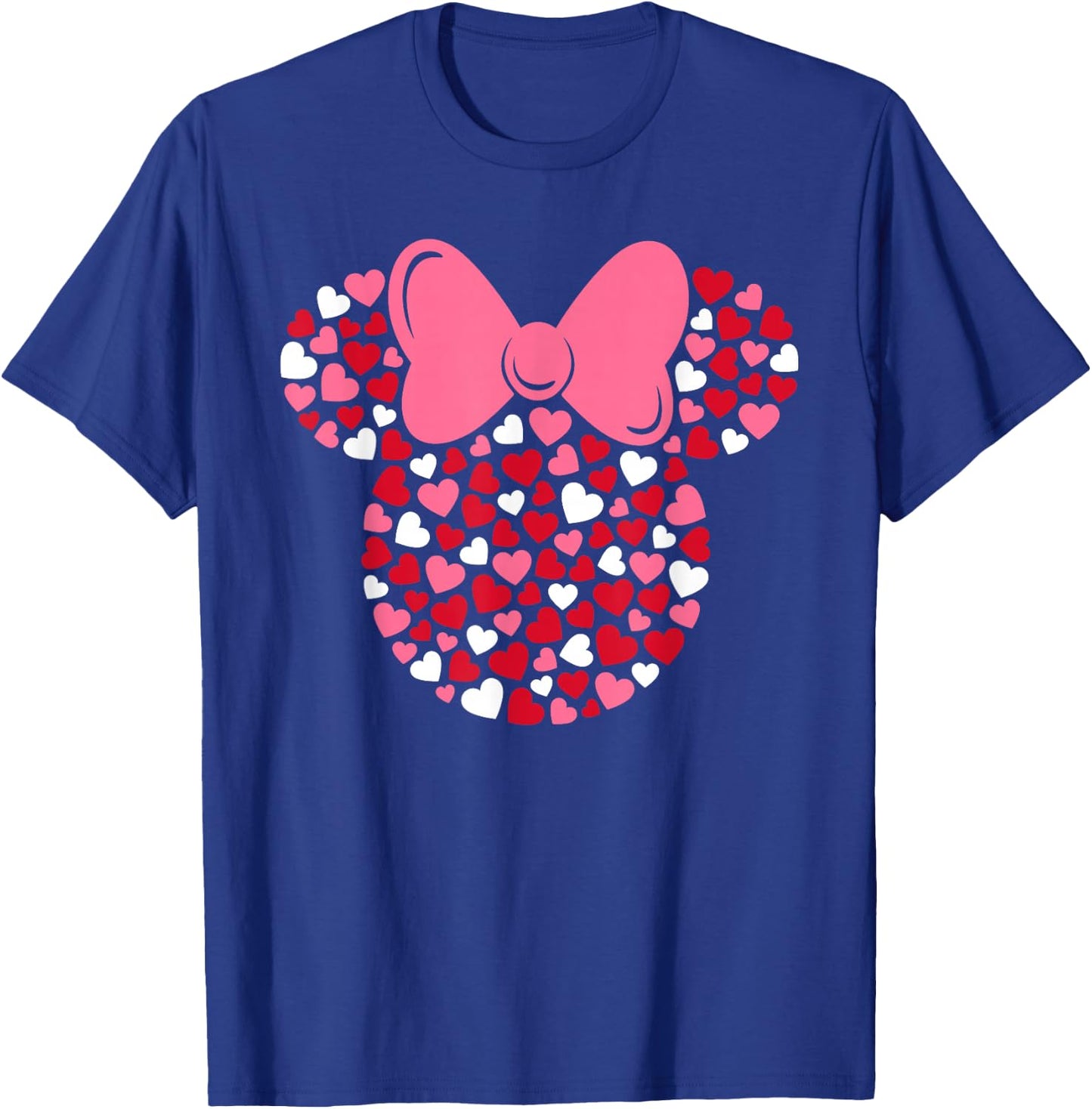 Disney Minnie Mouse Icon Pink Hearts Valentine's Day , Black, Small T-Shirt - T-Shirt | Royal