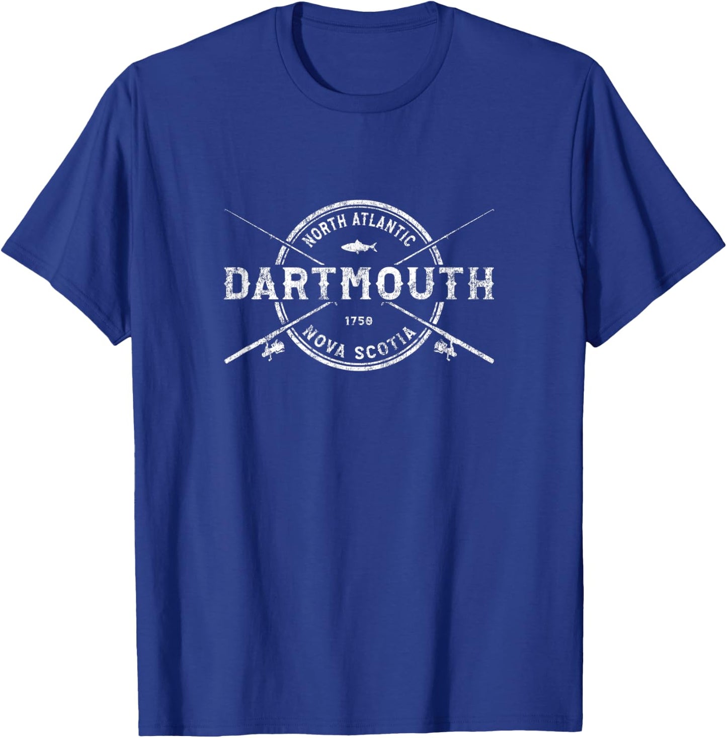 Dartmouth Vintage Crossed Fishing Rods T-Shirt - T-Shirt | Royal