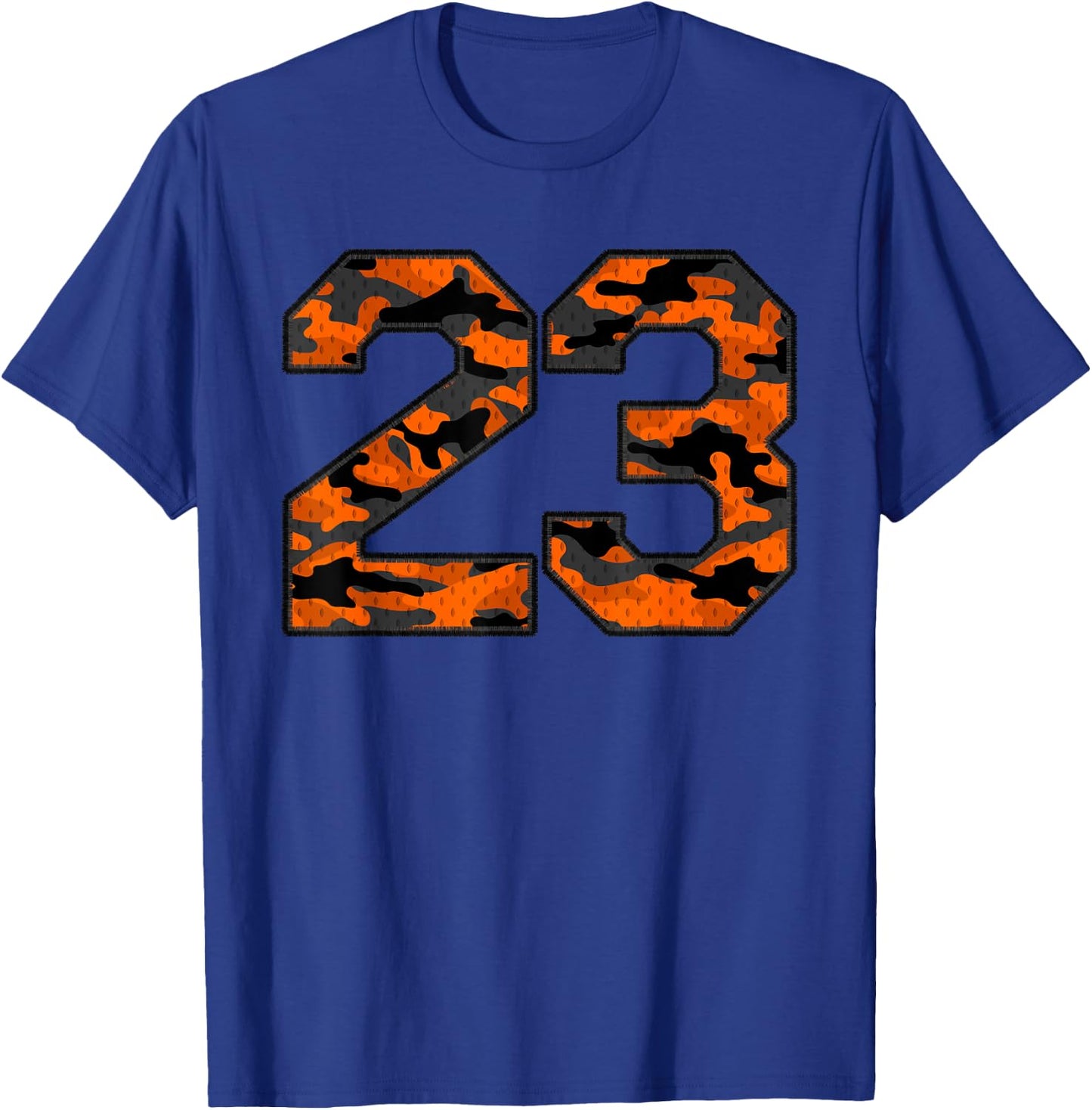 Player Orange Camo Number 23 Sports Team Fan Wear Supporter T-Shirt - T-Shirt | Royal