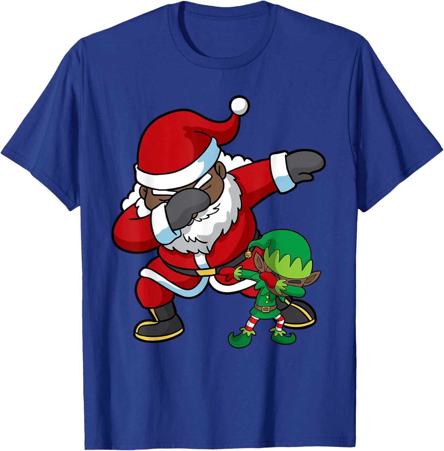 Christmas African American Dabbing Santa Claus Elf Dab Gift T-Shirt - T-Shirt | Royal