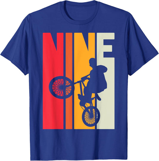 9 Year Old BMX Birthday Gift Party Boys Dirt Biking 9th T-Shirt - T-Shirt | Royal