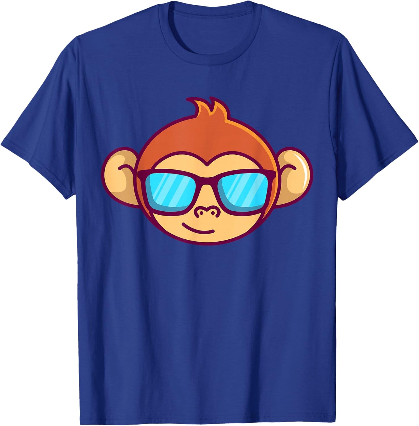 Cute Monkey With Sunglasses For Kids Who Love Monkeys T-Shirt - T-Shirt | Royal