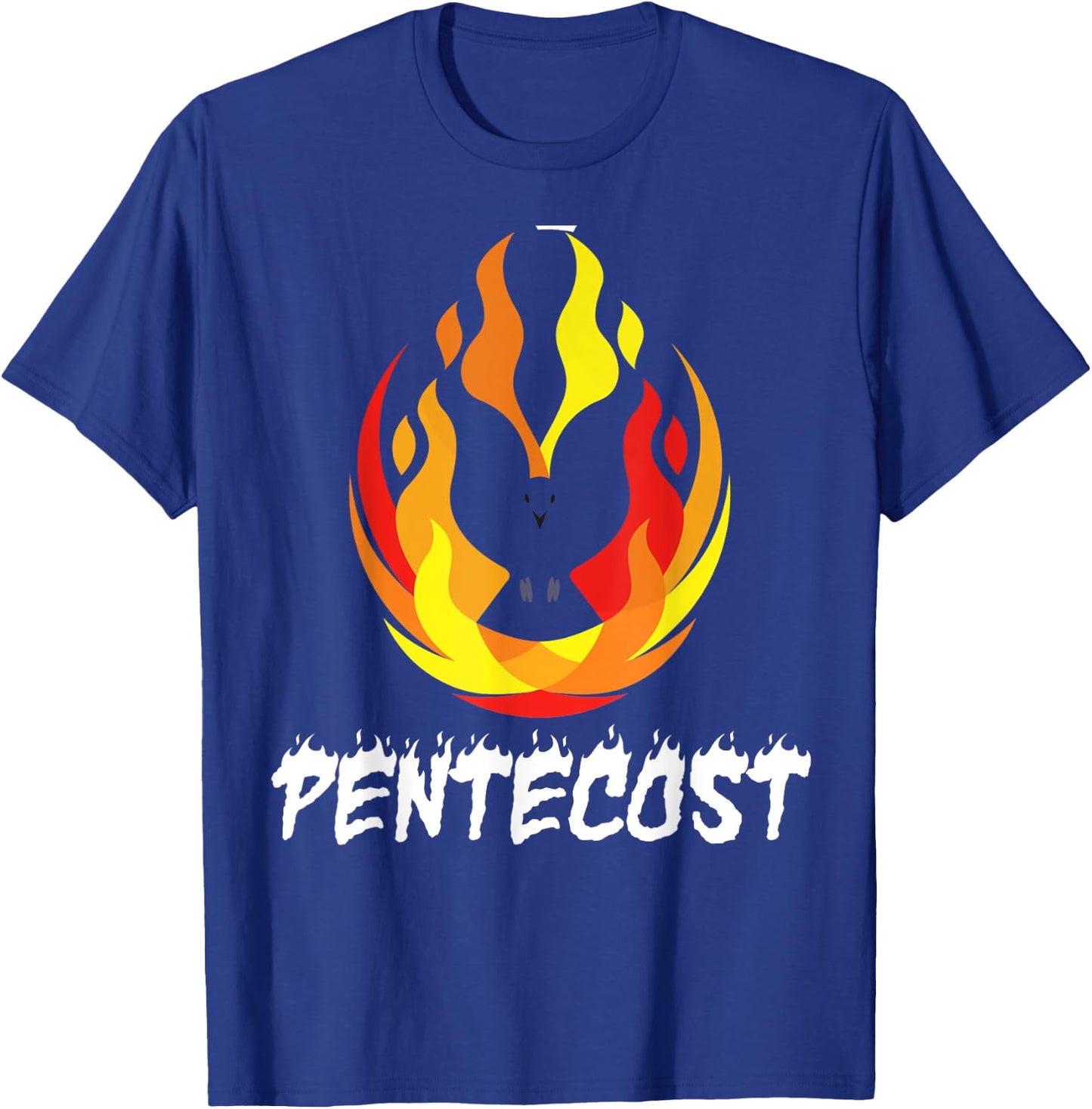 Pentecost Doves Tongues of Fire Flame Acts Holy Spirit T-Shirt - T-Shirt | Royal