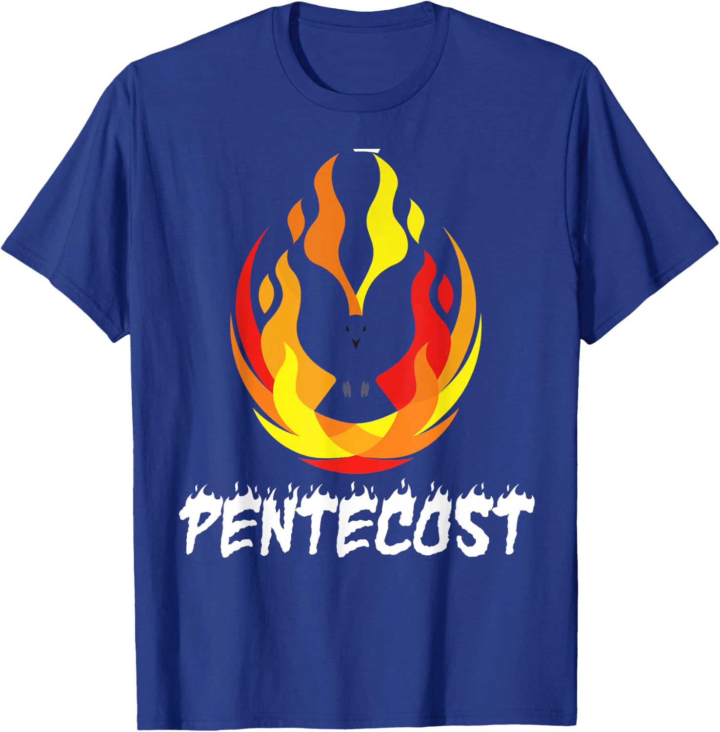 Pentecost Doves Tongues of Fire Flame Acts Holy Spirit T-Shirt - T-Shirt | Royal