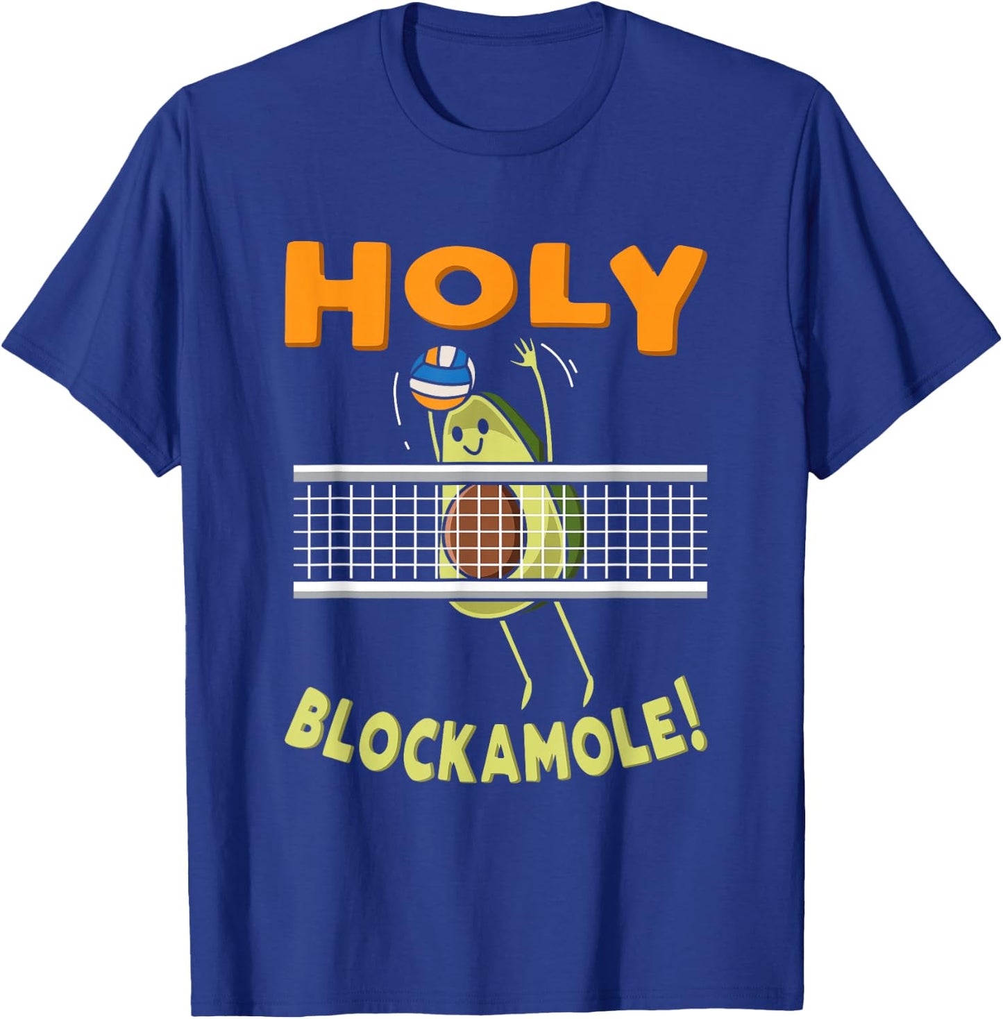 Holy Blockamole Avocado Beach Volleyball Player Vegan Veggie T-Shirt - T-Shirt | Royal