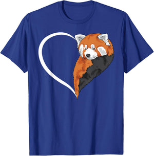 Red Panda Shirts Girls Kids Heart Cute Red Panda T-Shirt - T-Shirt | Royal