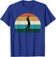 Retro Golfer Swing: Vintage Sunset Playing Golf / Lover Gift T-Shirt - T-Shirt | Royal
