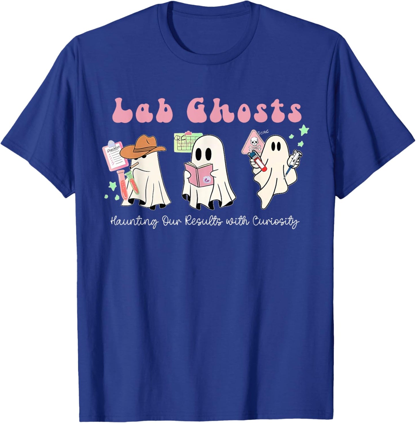 Halloween Costume Ghost Teacher Laboratory Lab Technologist Men Women T-Shirt - T-Shirt | Royal