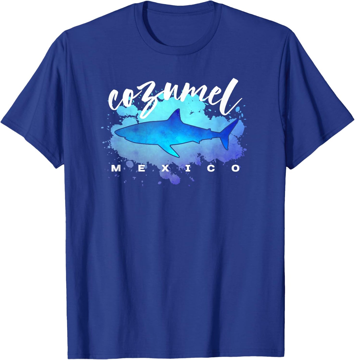 COZUMEL MEXICO Shark Scuba Diver Spring Break Vacation Retro T-Shirt - T-Shirt | Royal
