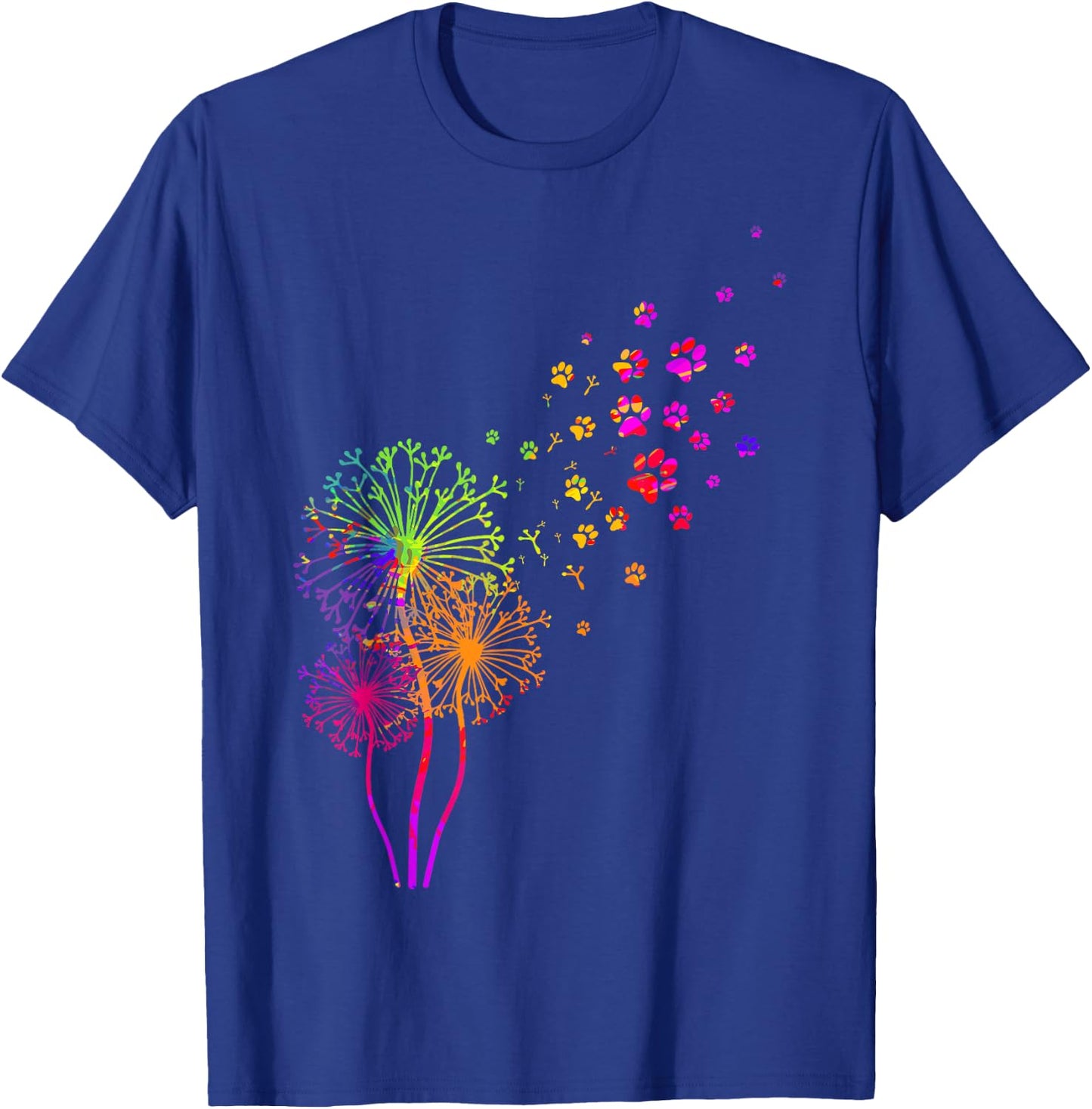 Dandelion Paw Print T-Shirt - T-Shirt | Royal