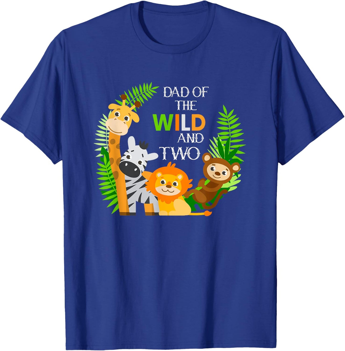Dad Of The Wild And Two Zoo Theme Bday Party Cute Zoo Staff T-Shirt - T-Shirt | Royal