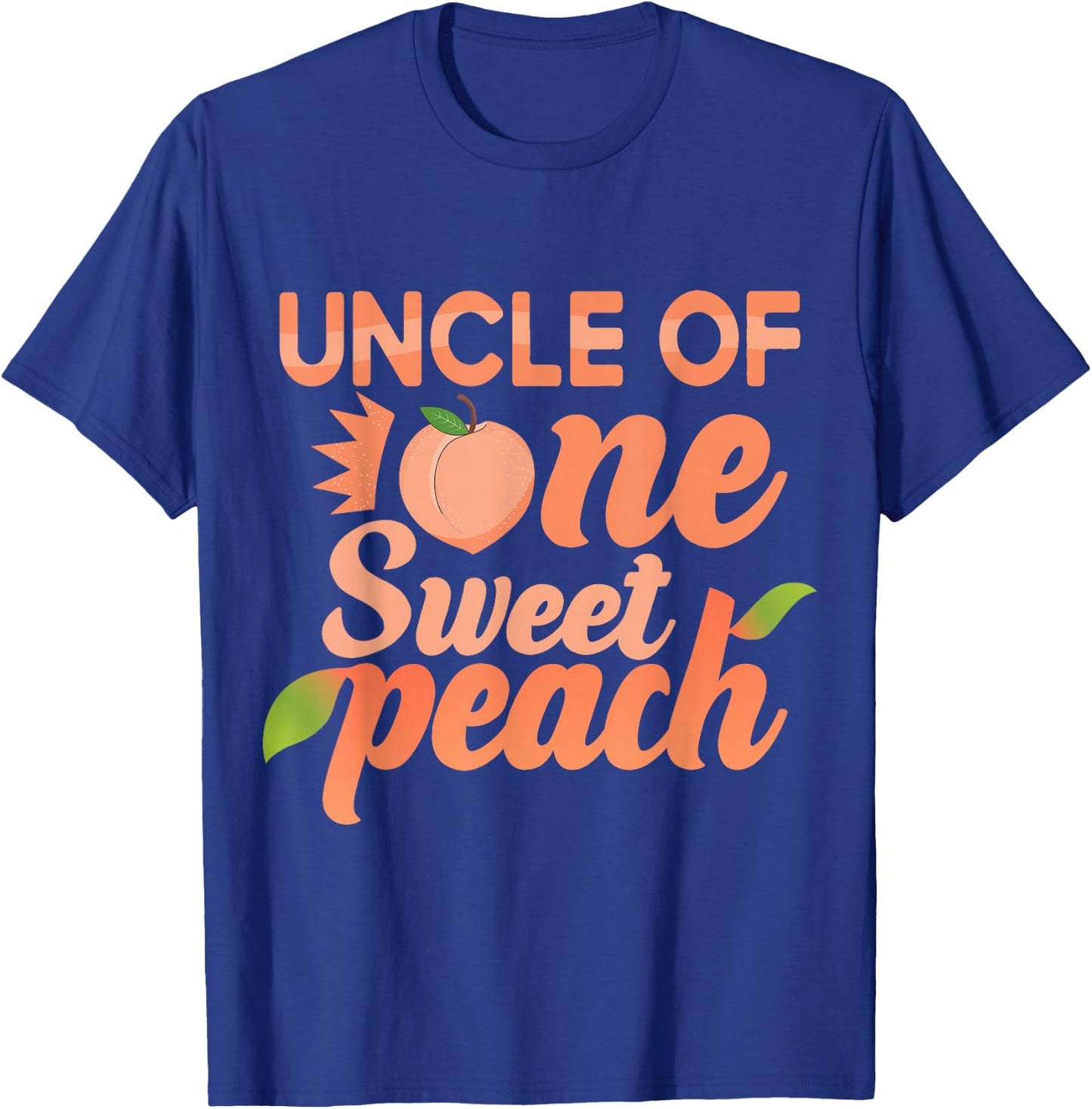 Uncle First Birthday One Sweet Peach Bday Family Matching T-Shirt - T-Shirt | Royal