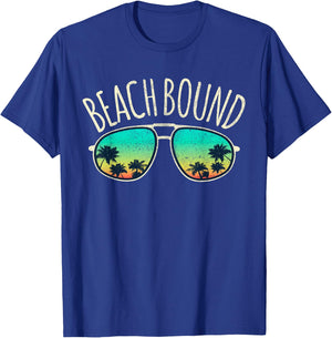 Beach Bound Retro Surf Vintage Sunglasses Distressed Gift Women Kids T-Shirt - T-Shirt | Royal