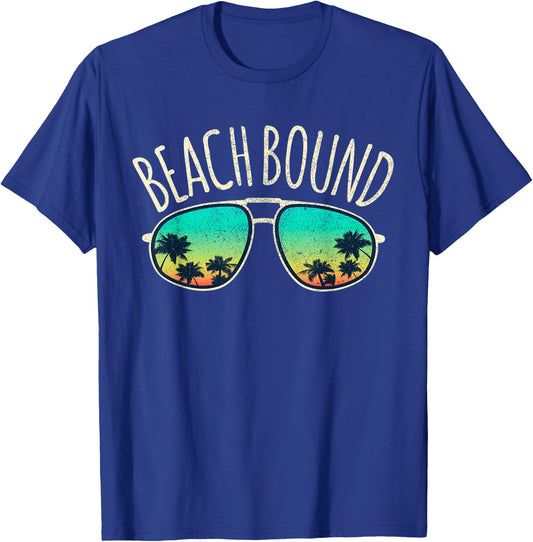 Beach Bound Retro Surf Vintage Sunglasses Distressed Gift Women Kids T-Shirt - T-Shirt | Royal