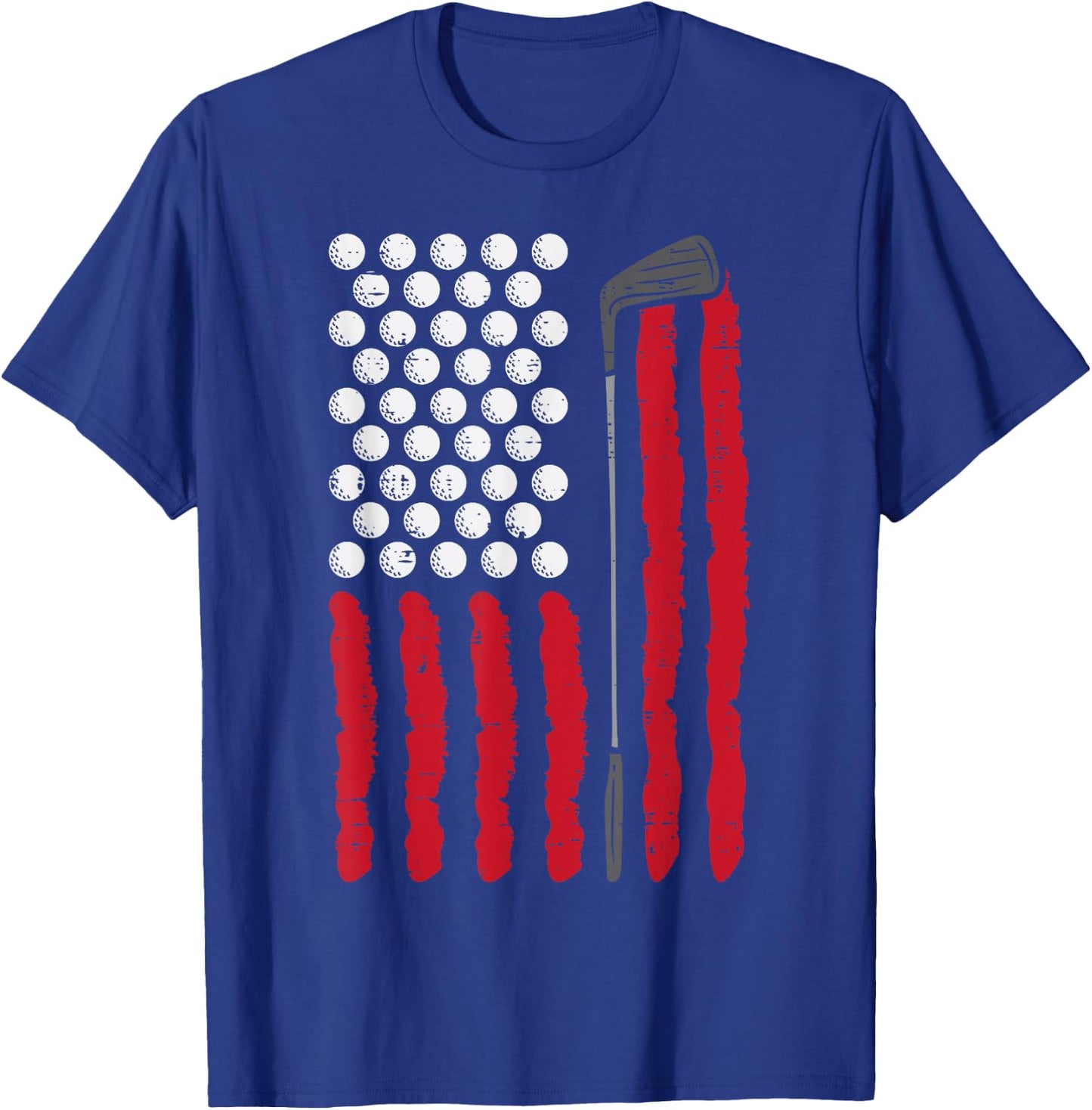 American Flag Golf Balls And Club Vintage Golfing Golfer T-Shirt - T-Shirt | Royal