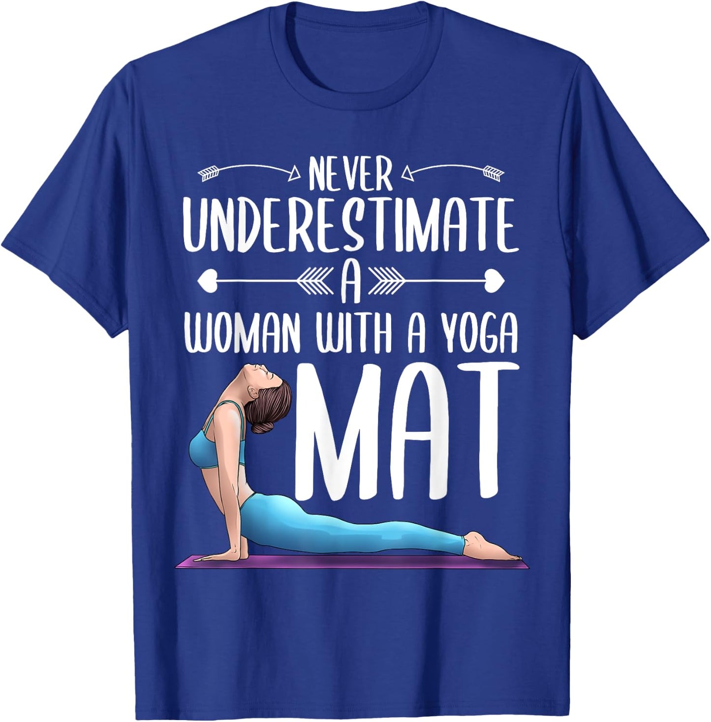 Funny Yoga Gift Women Exercise Mat Lover Fitness Girls Teens T-Shirt - T-Shirt | Royal