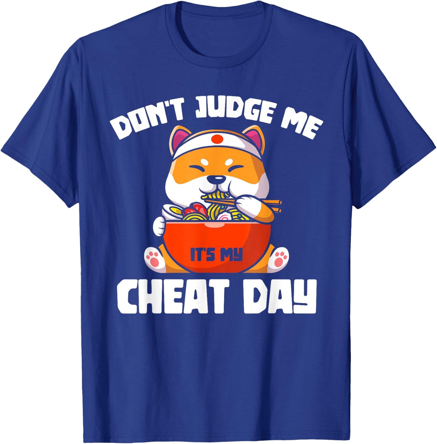 Funny Animal Lover Gift Cute Cat Gym Workout Cheat Day T-Shirt - T-Shirt | Royal