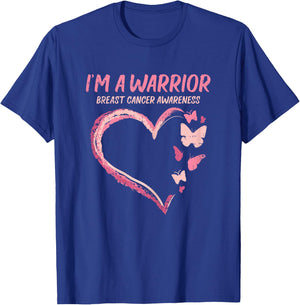 Warrior Heart Butterfly Breast Cancer Awareness Women Gift T-Shirt - T-Shirt | Royal