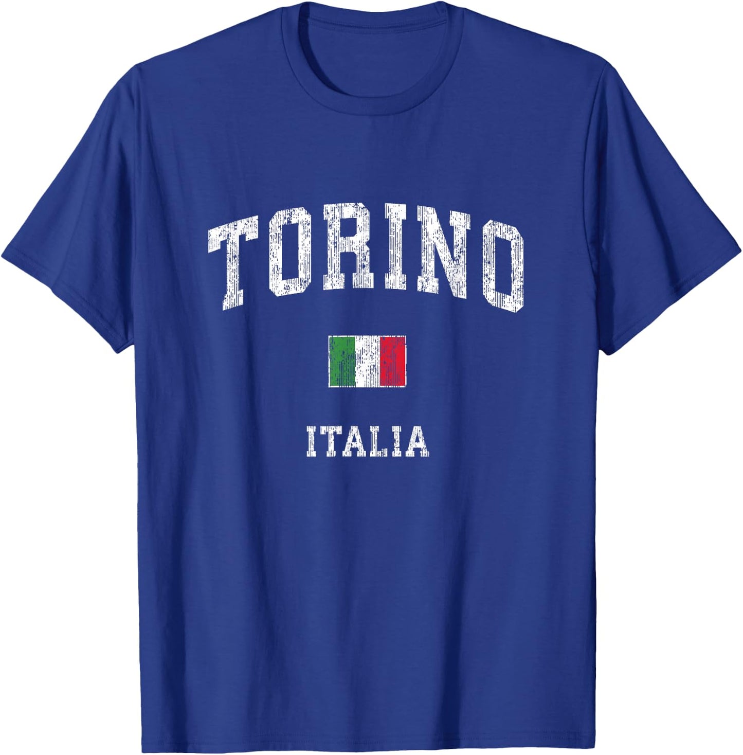 Turin Italy Torino Italia Vintage Athletic Sports Design T-Shirt - T-Shirt | Royal
