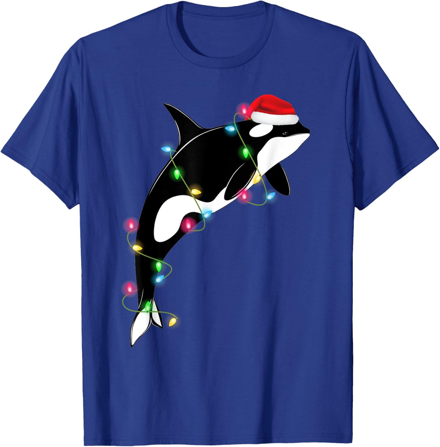 Funny Orca Killer Whale Santa Hat Christmas Sea Animals T-Shirt - T-Shirt | Royal