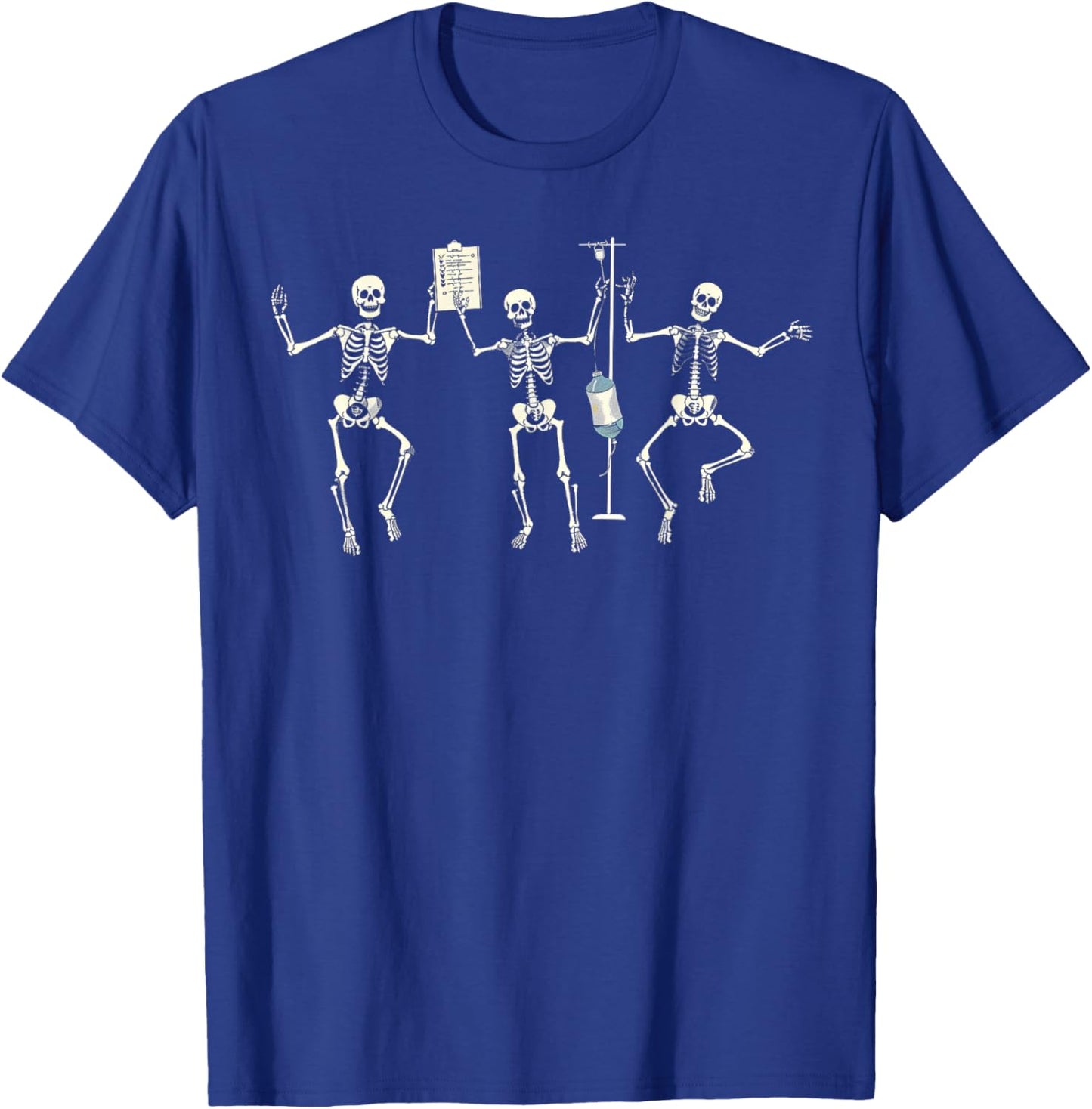 Funny Nurse Skeleton Halloween Healthcare Crew Skeleton T-Shirt - T-Shirt | Royal
