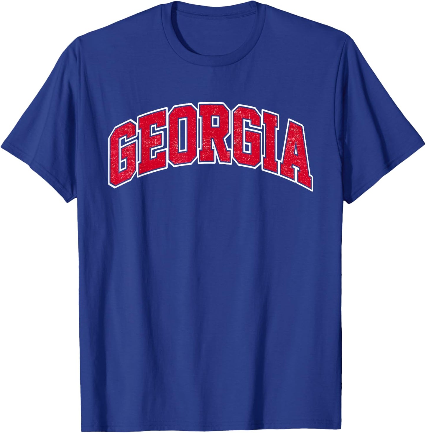 Georgia GA Vintage Varsity Style Sports Gift Men Women Girls T-Shirt - T-Shirt | Royal
