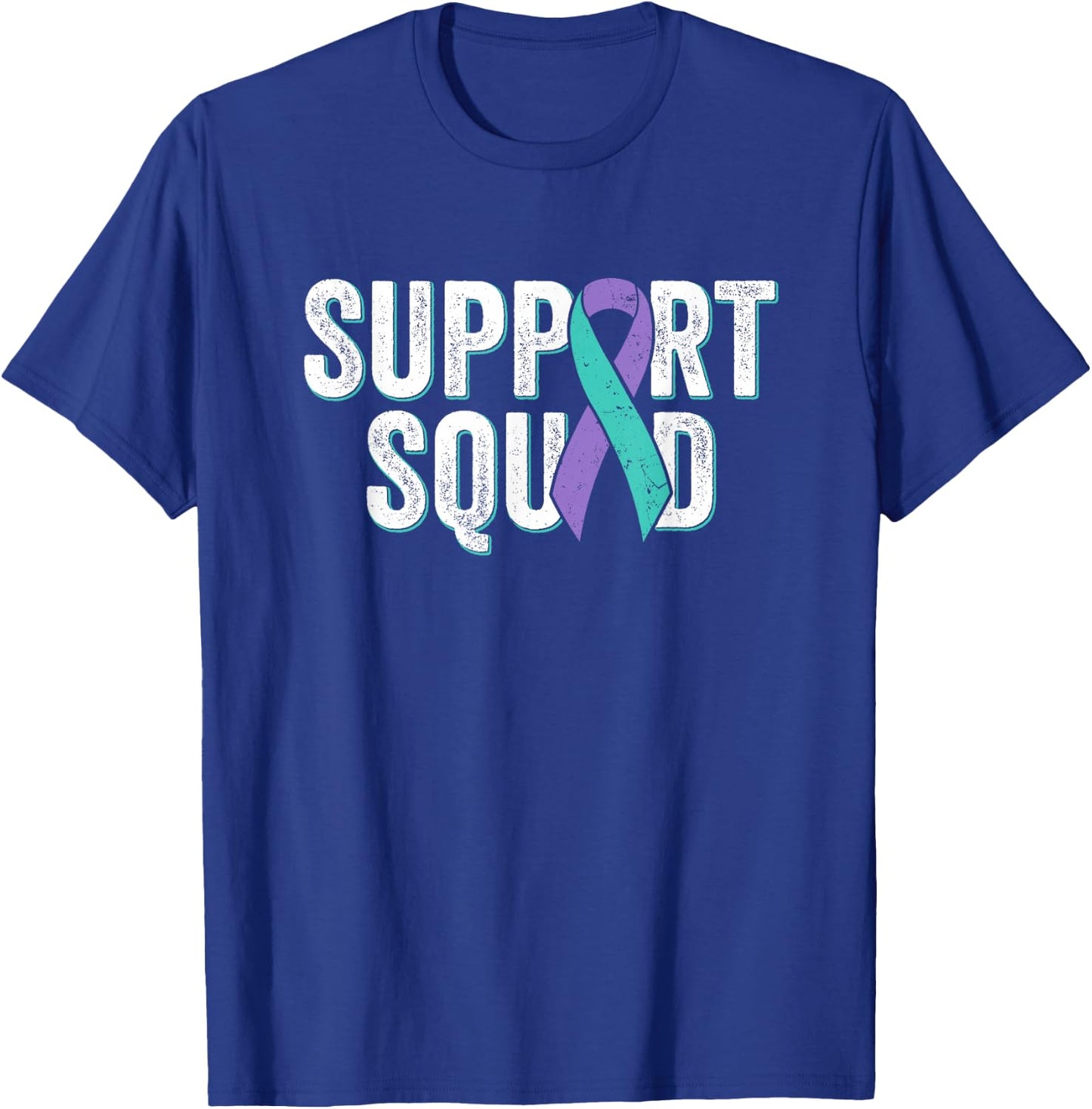 Suicide Prevention Support Squad - Teal Purple Awareness T-Shirt - T-Shirt | Royal