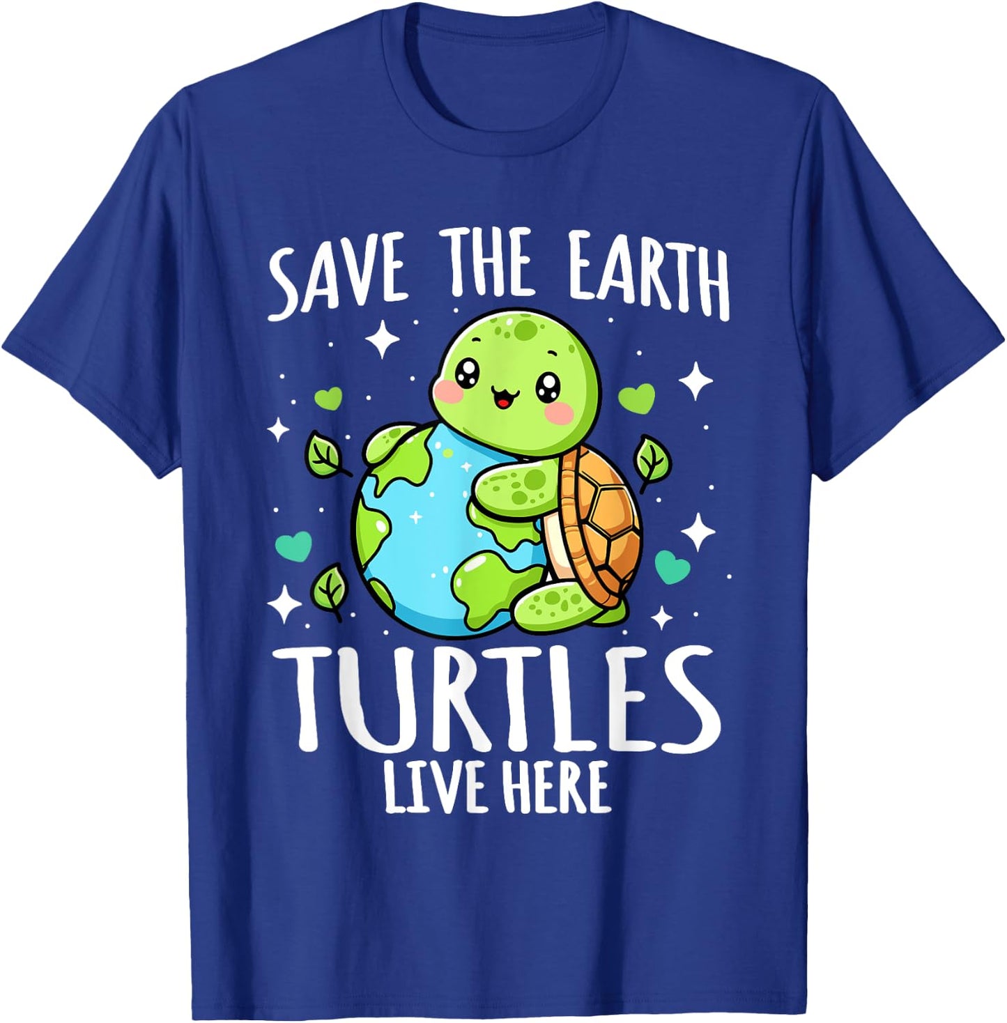 Save Earth Turtle Design - Funny Animal Earth Day T-Shirt - T-Shirt | Royal