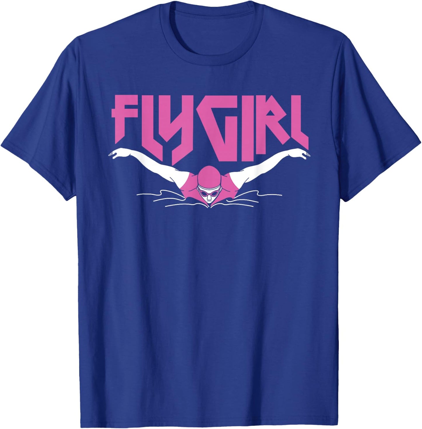 Swimmer Swim Fly Girl Butterfly Swimming 80'S Vaporwave T-Shirt - T-Shirt | Royal