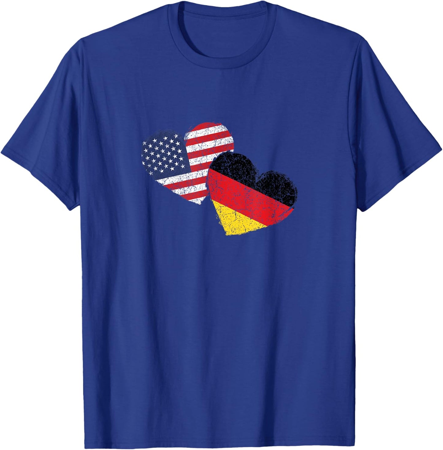 USA Germany Heart Country Flag German American T-Shirt - T-Shirt | Royal