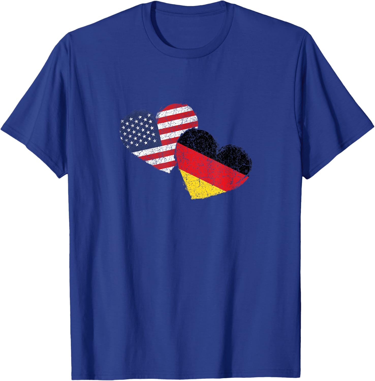 USA Germany Heart Country Flag German American T-Shirt - T-Shirt | Royal