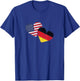 USA Germany Heart Country Flag German American T-Shirt - T-Shirt | Royal