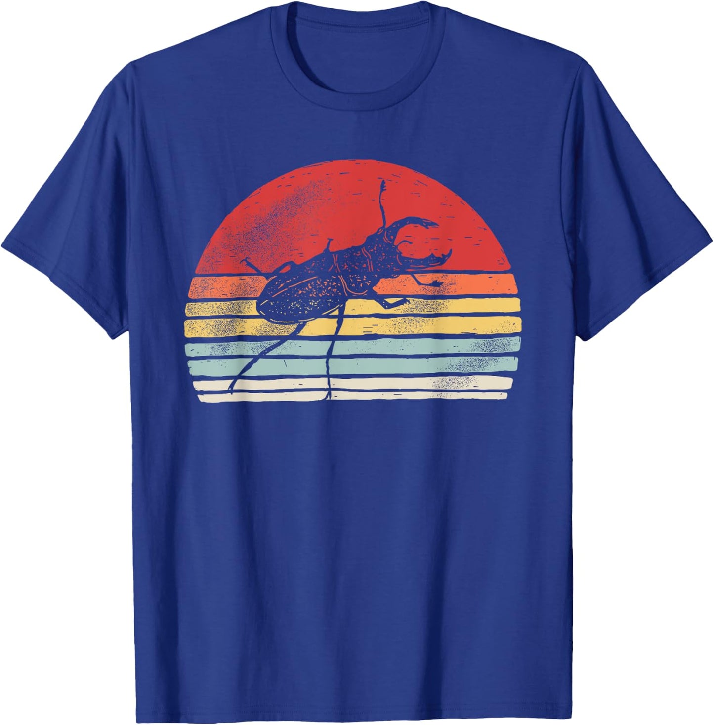 Vintage Retro Stag Beetle T-Shirt - T-Shirt | Royal