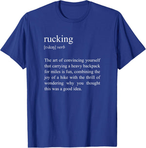 Weighted Hiking, Funny Rucking Definition , Small, Black T-Shirt - T-Shirt | Royal