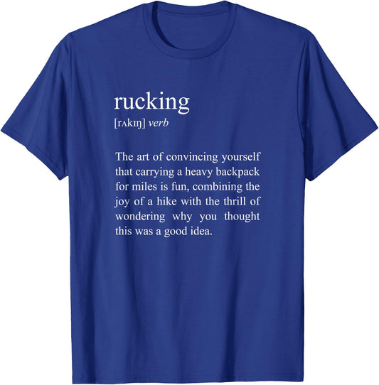Weighted Hiking, Funny Rucking Definition , Small, Black T-Shirt - T-Shirt | Royal