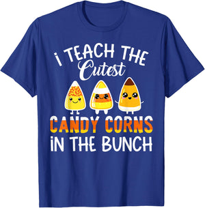Funny Teacher I Teach The Cutest Candy Corn In The Bunch Kid T-Shirt - T-Shirt | Royal