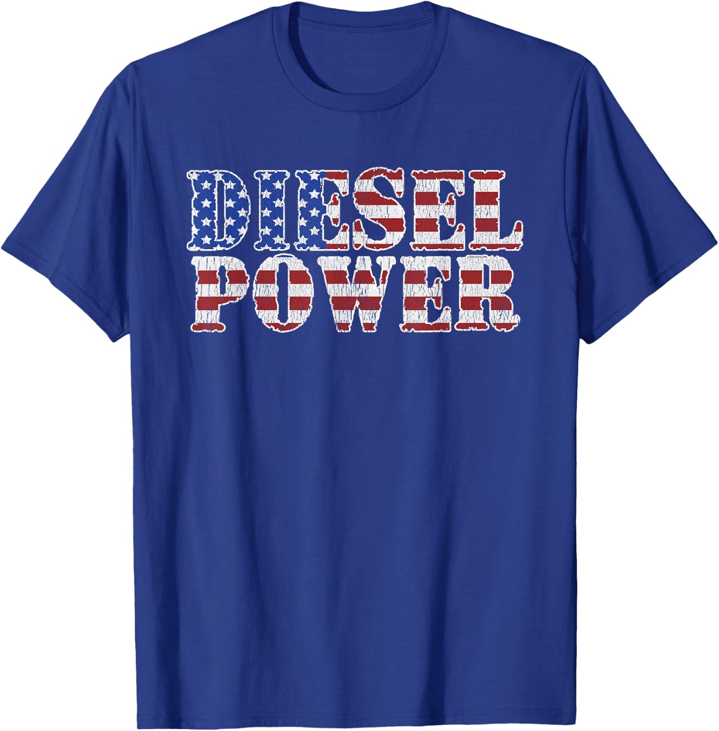 Diesel Power American Flag Funny Truck Mechanic Gift T-Shirt - T-Shirt | Royal